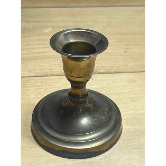 Vintage Small Brass Candle Stick Holder. 3" Tall. Round Base. Decor - Picture 2 of 7